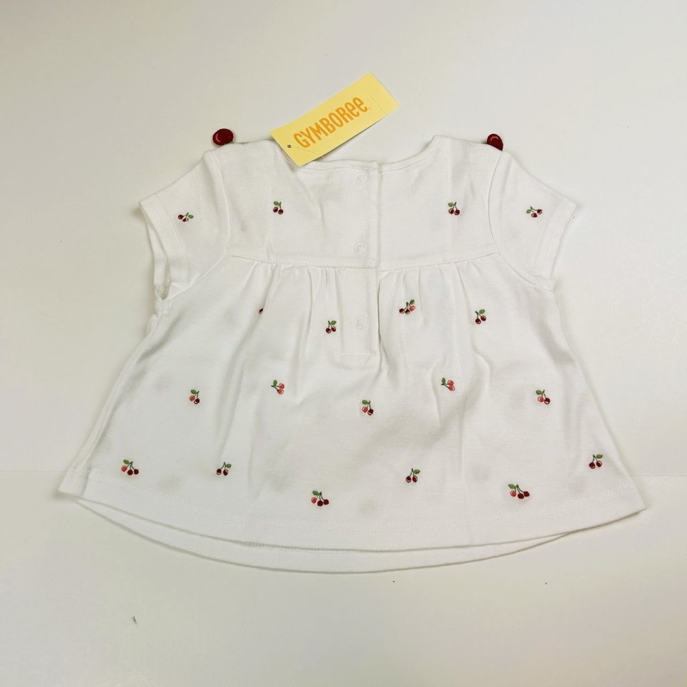 NWT Gymboree Girl Seersucker Stripe Cheery Capri & Cherry Top Size 18-24 Months - Picture 8 of 8